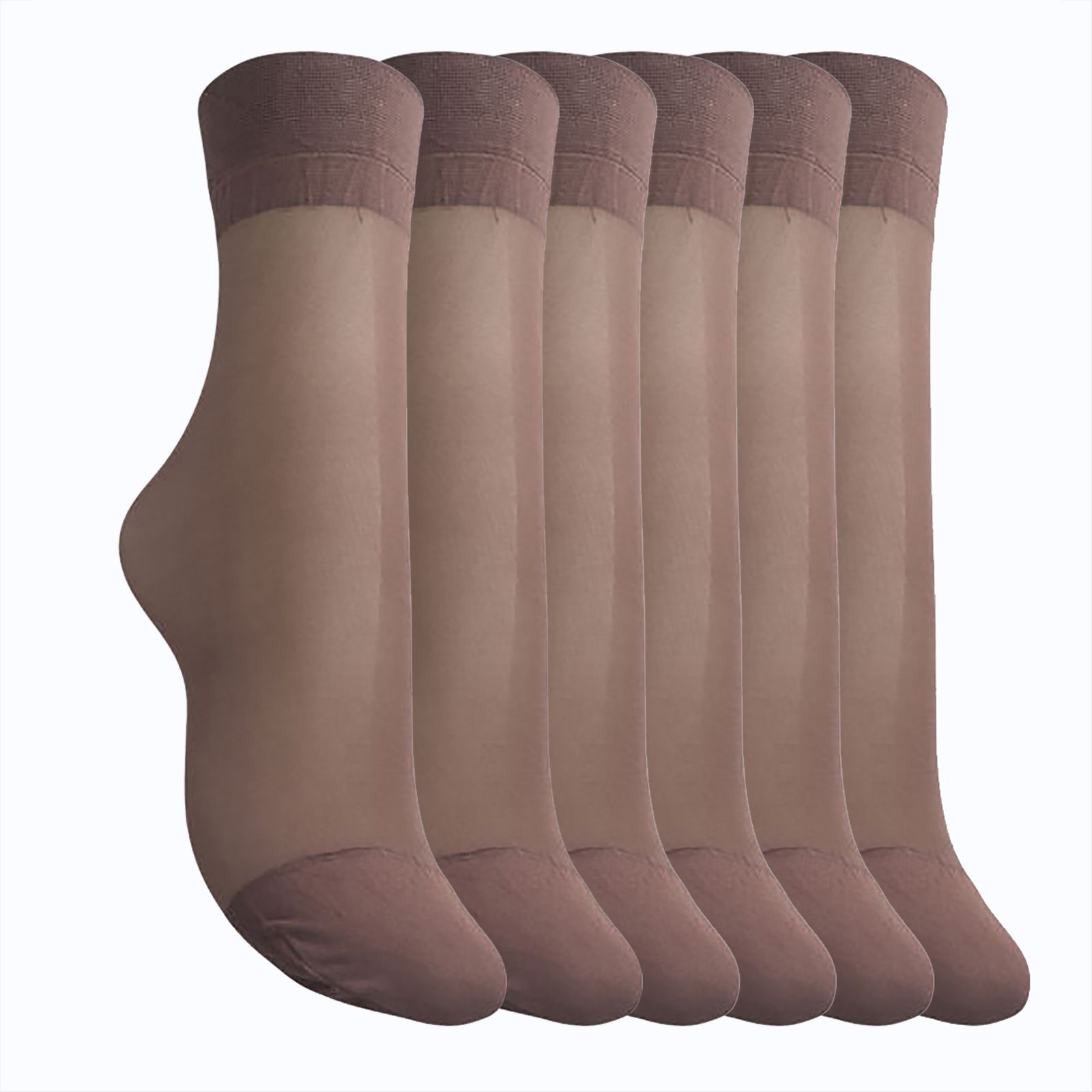 جوراب زنانه نارپام مدل پارازین رنگ قهوای بسته 6 عددی -  - 1