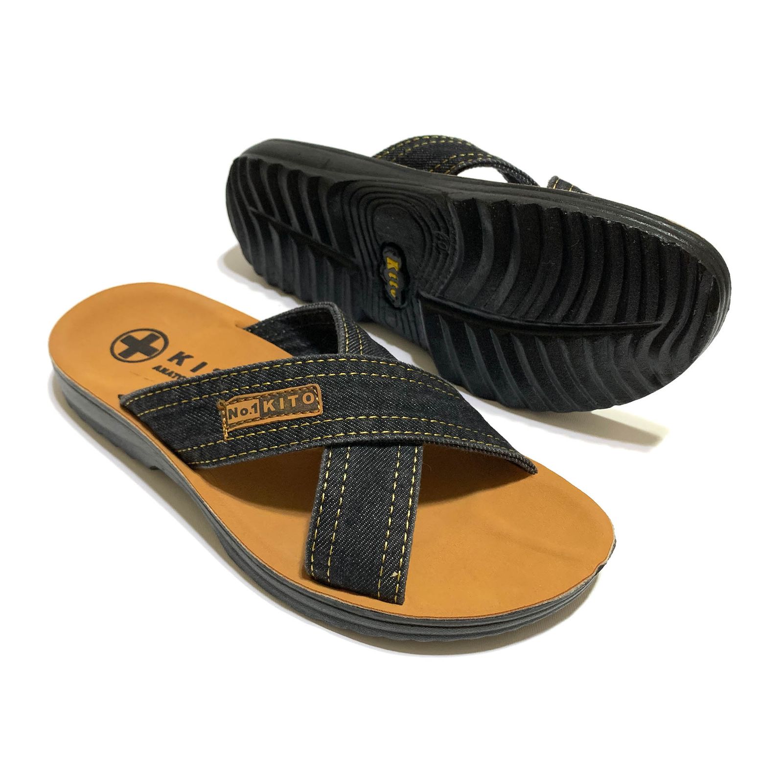 صندل مردانه کیتو مدل Cross Denim کد RS-BK-052 -  - 3