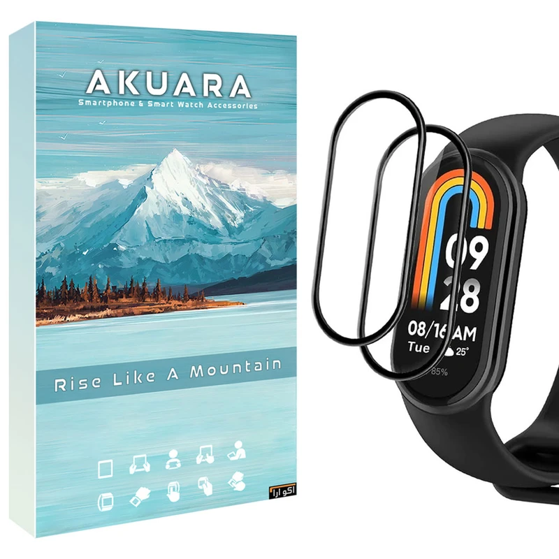 محافظ صفحه نمایش آکوآرا مدل PMMA مناسب برای ساعت هوشمند شیائومی Mi Band 4 12mm بسته دو عددی