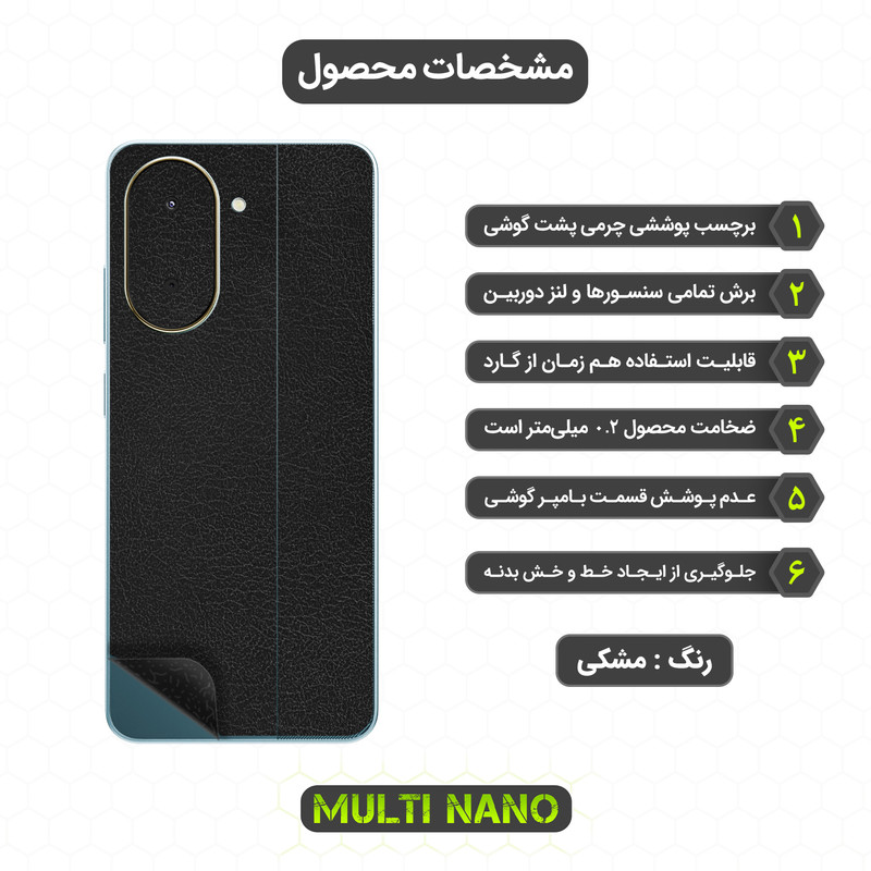 برچسب پوششی مولتی نانو طرح چرم مدل X-F1L مناسب برای گوشی موبایل شیائومی Poco C71