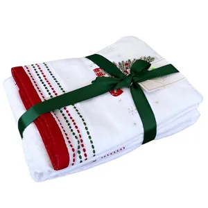 حوله دستی مادام کوکو مدل Aveline XMAS سایز 50x70 سانتی متر مجموعه دو عددی