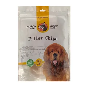 تشویقی سگ هاپومیل مدل چیپس فیله مرغ وزن 50 گرم