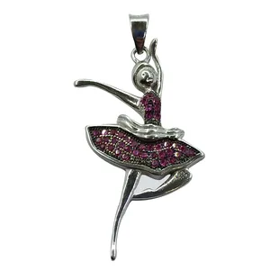 آویز گردنبند نقره زنانه سلین کالا مدل برلیان طرح دخترک ce-k279