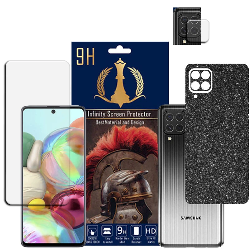  برچسب پوششی اینفینیتی مدل PRO MAX مناسب برای گوشی موبایل سامسونگ GALAXY M62 به همراه محافظ صفحه نمایش و محافظ لنز دوربین
