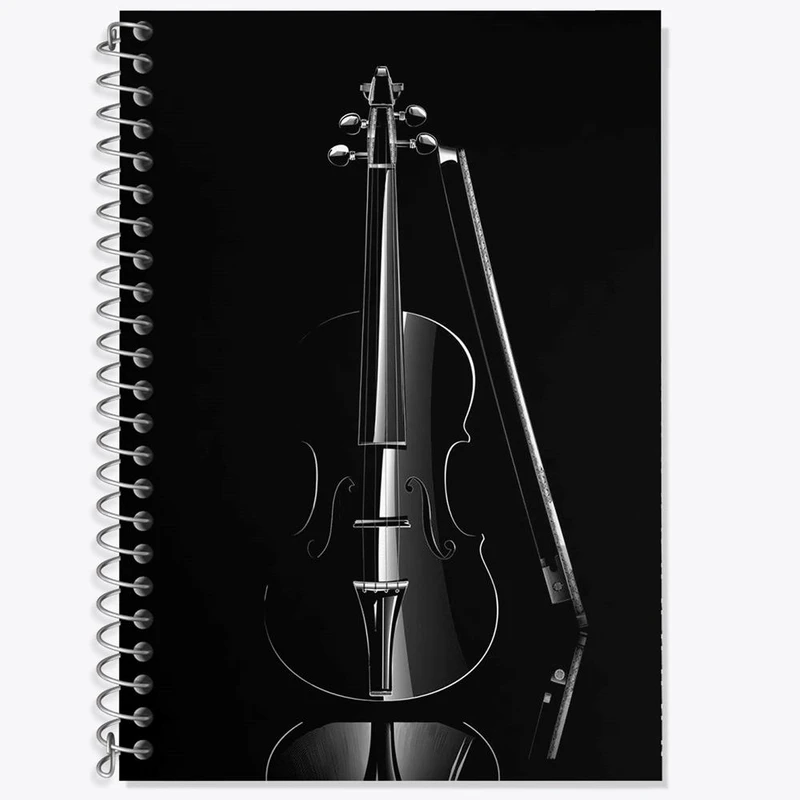 دفتر زبان 50 برگ خندالو مدل دو خط طرح ویولن Violin کد 27951