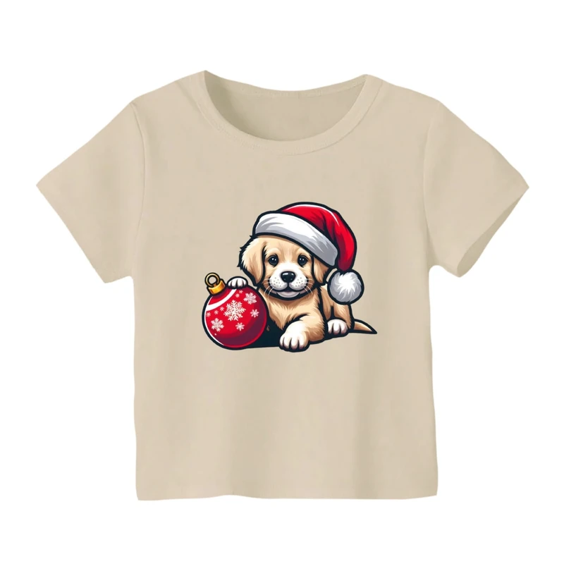 تی شرت آستین کوتاه بچگانه مدل سگ کریسمس