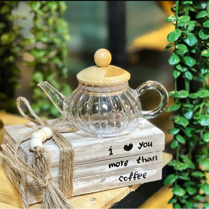 قوری زعفران مدل درب بامبو کد 1369n