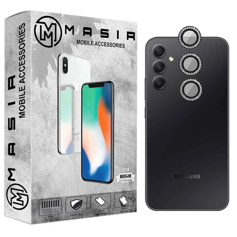 محافظ لنز دوربین مسیر مدل رینگی نگین دار مناسب برای گوشی موبایل سامسونگ Galaxy A24 4G