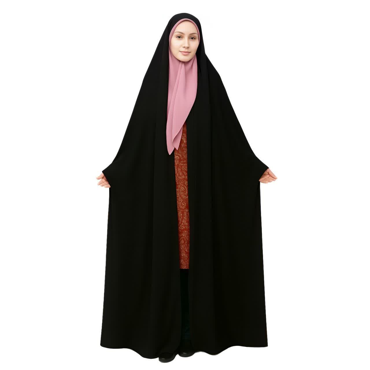 چادر دانشجویی حجاب رسان مدل ساده کرپ کره ای