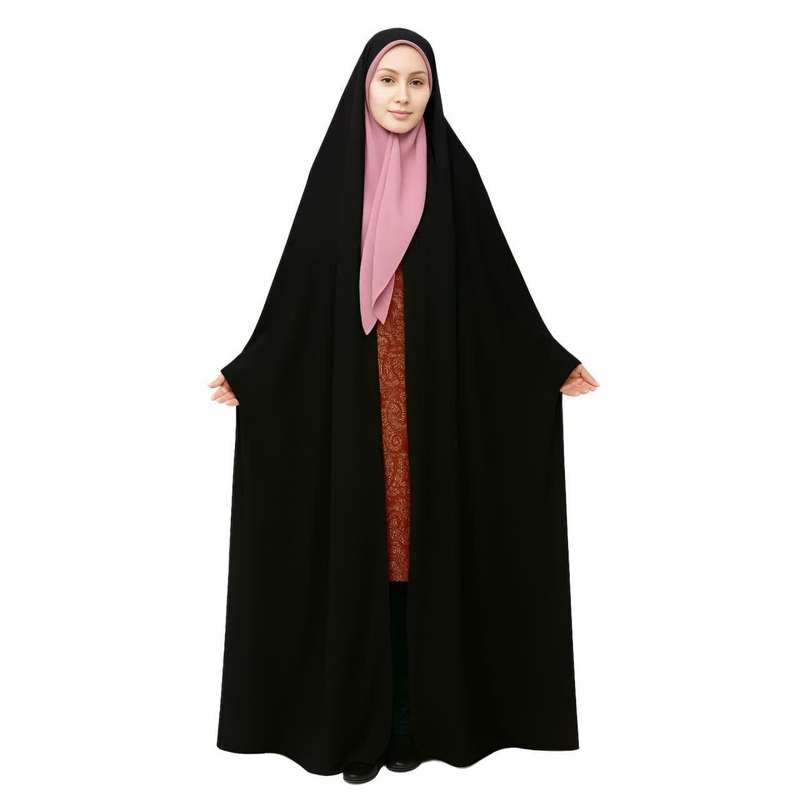 چادر دانشجویی حجاب رسان مدل ساده کرپ کره ای