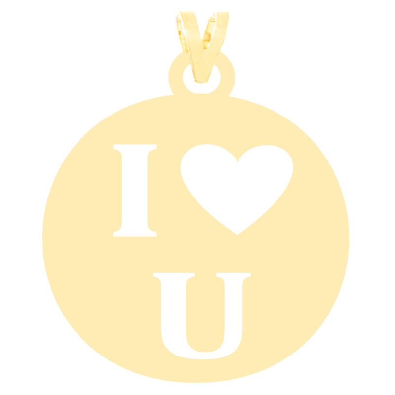 آویز گردنبند طلا 18 عیار زنانه کرابو طرح I LOVE U مدل Kr5136