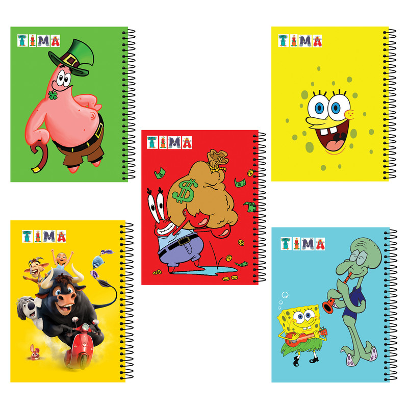 دفتر مشق 100 برگ تیما مدل کارتونی مجموعه 10 عددی