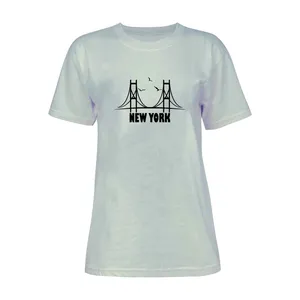 تی شرت آستین کوتاه زنانه مدل نیویورک کد L171 رنگ طوسی