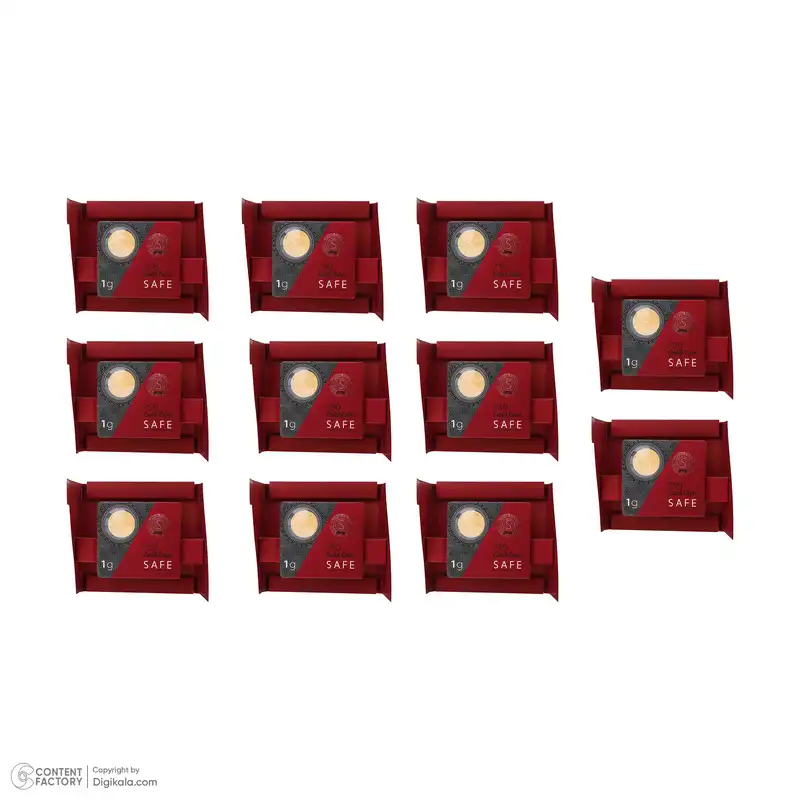 شمش طلای 18 عیار طلای سیف مدل H11 بسته 11 عددی