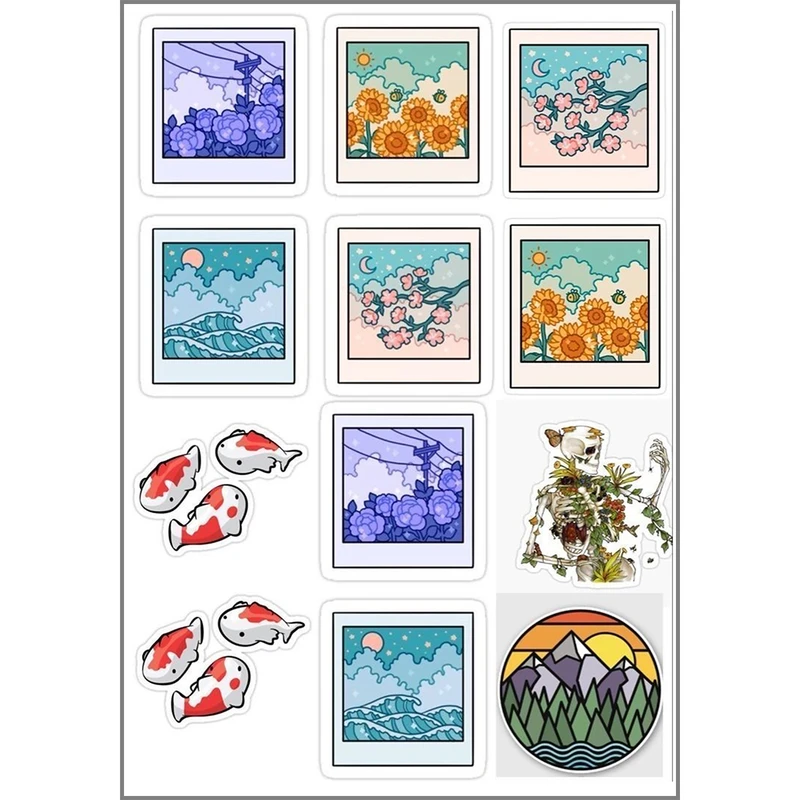 برچسب مدل پولارویدهای بندانگشتی با طرح منظره