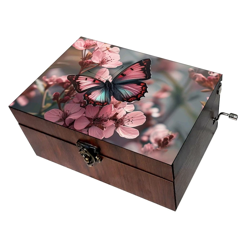 جعبه موزیکال مدل گل و پروانه کد B076