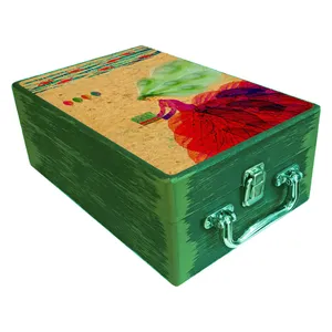  جعبه هدیه مدل چمدان چوبی طرح بهاری کد WS707