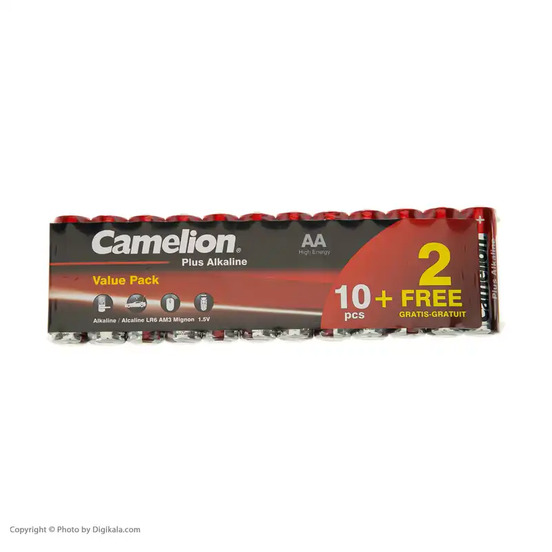 باتری قلمی کملیون مدل Plus Alkaline بسته 12 عددی