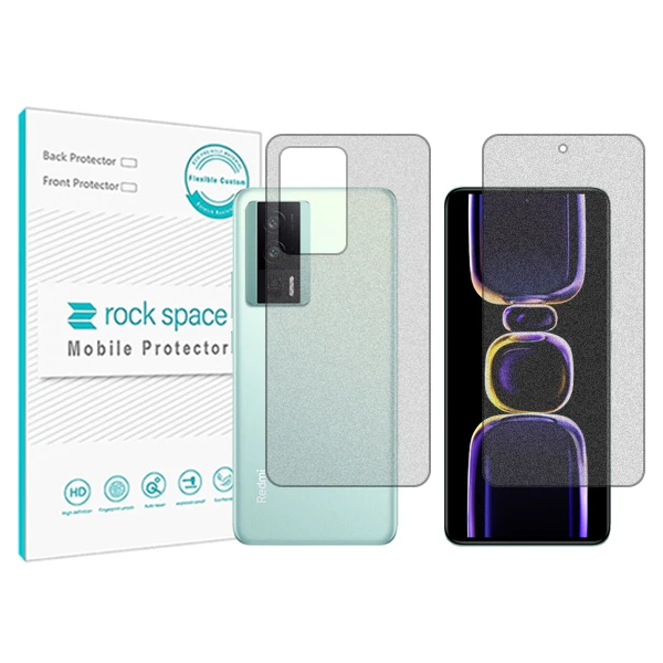 محافظ صفحه نمایش مات راک اسپیس مدل HyMTT مناسب برای گوشی موبایل شیائومی Redmi K60 به همراه محافظ پشت