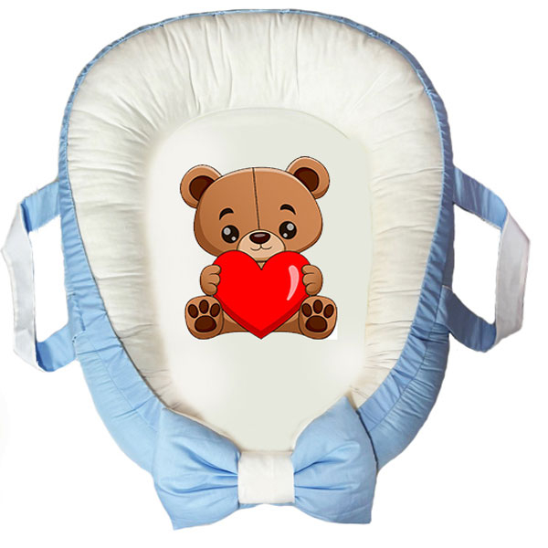 سرویس خواب سه تکه نوزاد ناریکو مدل گارد محافظ دار طرح خرس کد 0453