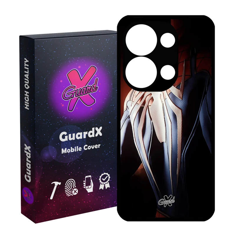 کاور گارد ایکس طرح Spider Man مدل قاب Glass10126 مناسب برای گوشی موبایل شیائومی Redmi Note 13 4G