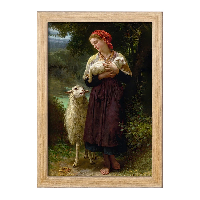 تابلو خندالو مدل نقاشی بره تازه متولد شده اثر ویلیام بوگرو کد F12229