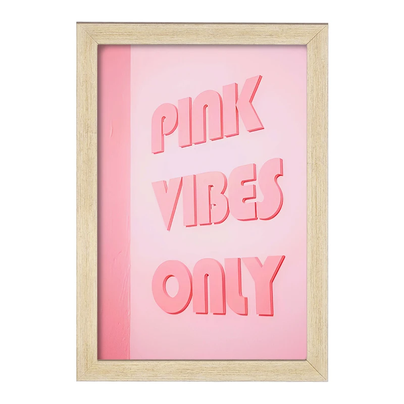 تابلو خندالو مدل Pink Vibes Only کد F3848