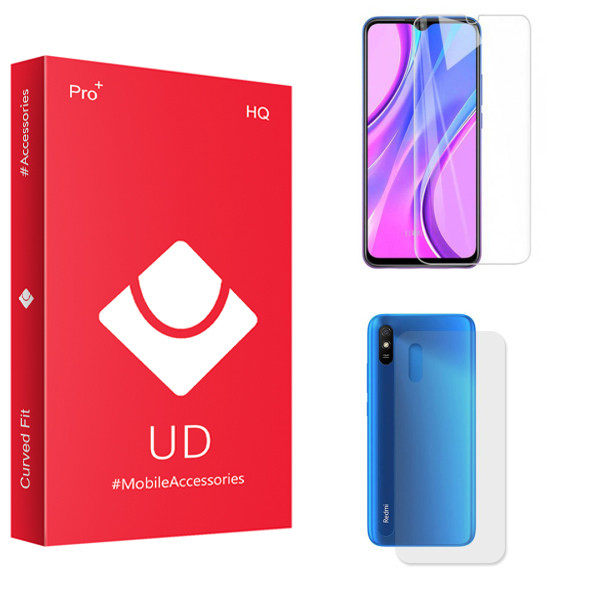 محافظ صفحه نمایش یو دی مدل HQ مناسب برای گوشی موبایل شیائومی Redmi 9a به همراه محافظ پشت گوشی
