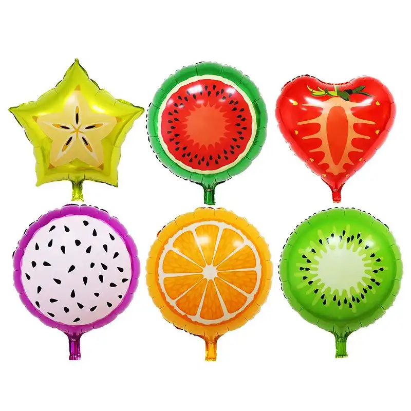 بادکنک فویلی لاکی بالونز مدل میوه طرح تابستان کد 1201 مجموعه 6 عددی