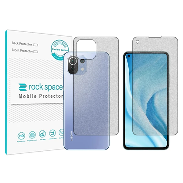 محافظ صفحه نمایش مات راک اسپیس مدل HyMTT مناسب برای گوشی موبایل شیائومی Mi 11 Lite 4G به همراه محافظ پشت گوشی 