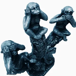 مجسمه طرح سه میمون خردمند مدل شاخه ای کد 44