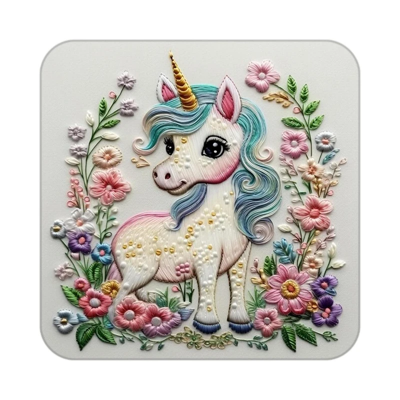 زیر لیوانی کاکتی طرح اسب تک شاخ و یونیکورن مدل mp31301