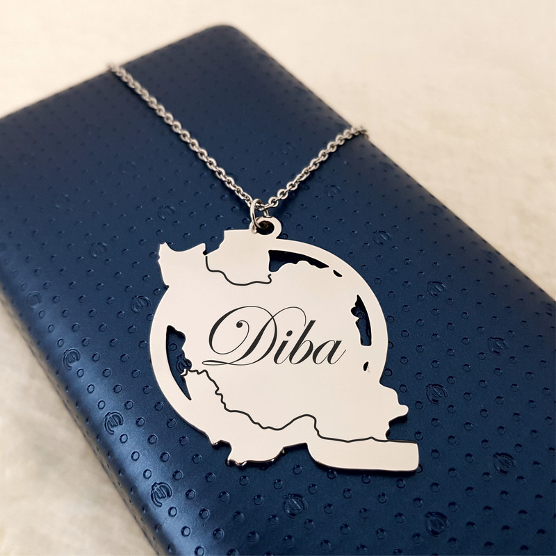 گردنبند زنانه گيلواره زراوشان مدل ایران طرح اسم دیبا کد ER 90