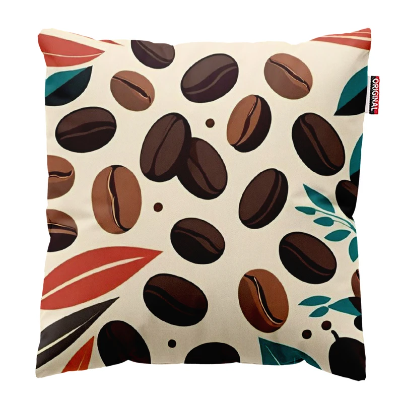 کوسن پاد آفرین طرح قهوه کافی کافه coffee کد 3977 سایز 40*40 سانتی متر