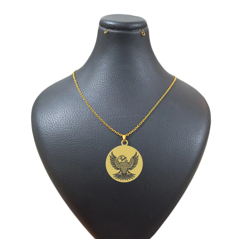 گردنبند هایکا مدل زنجیری طرح رخ عقاب کد jh.h 170
