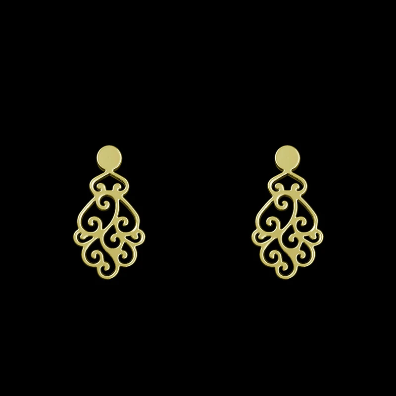 گوشواره طلا 18 عیار زنانه مدوپد مدل هندسی کد GA1-13233