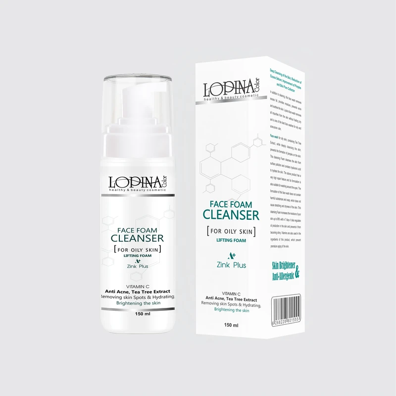 فوم شستشو صورت لوپینا مدل ویتامین C مناسب پوست چرب حجم 150 میلی لیتر