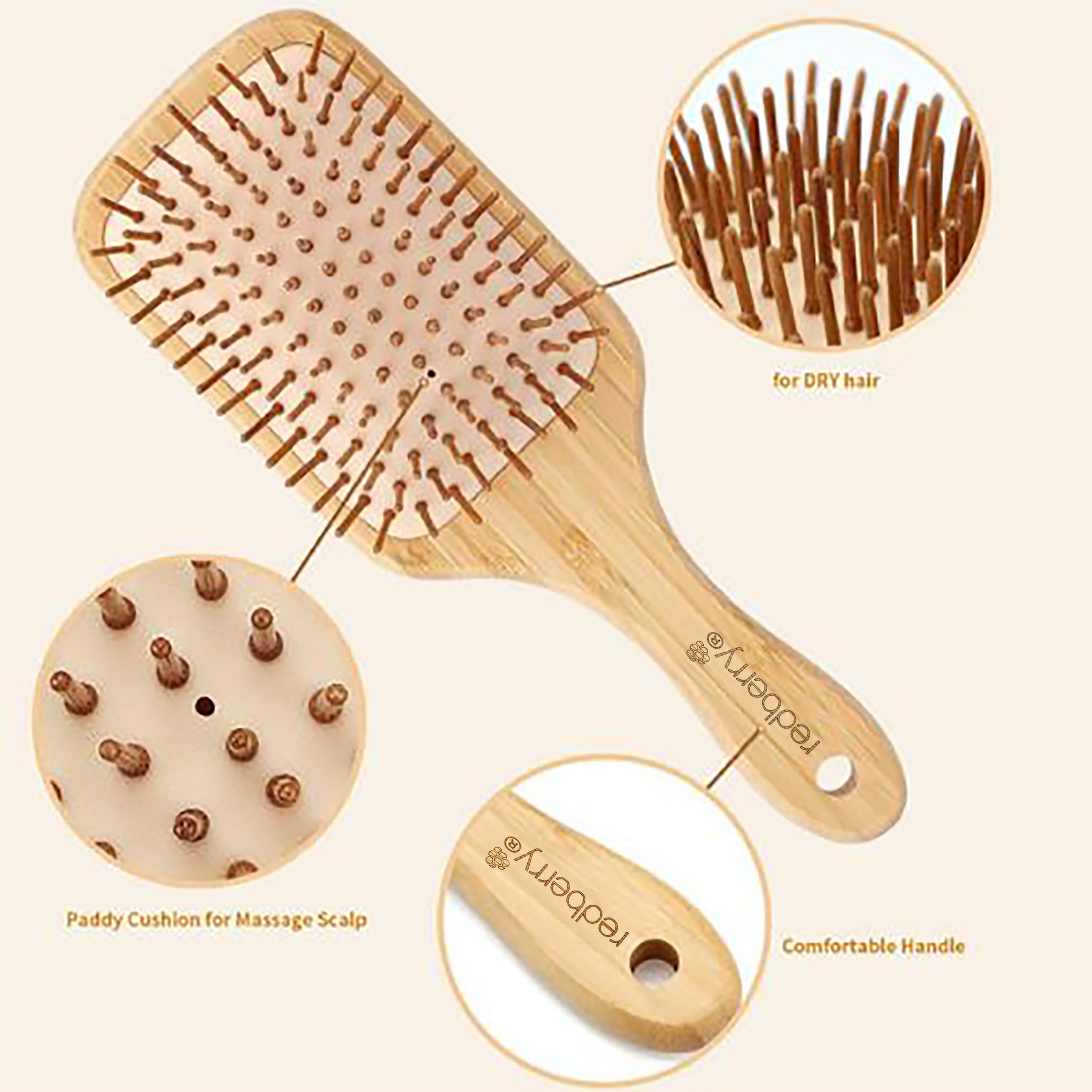 برس مو ردبری مدل چوبی