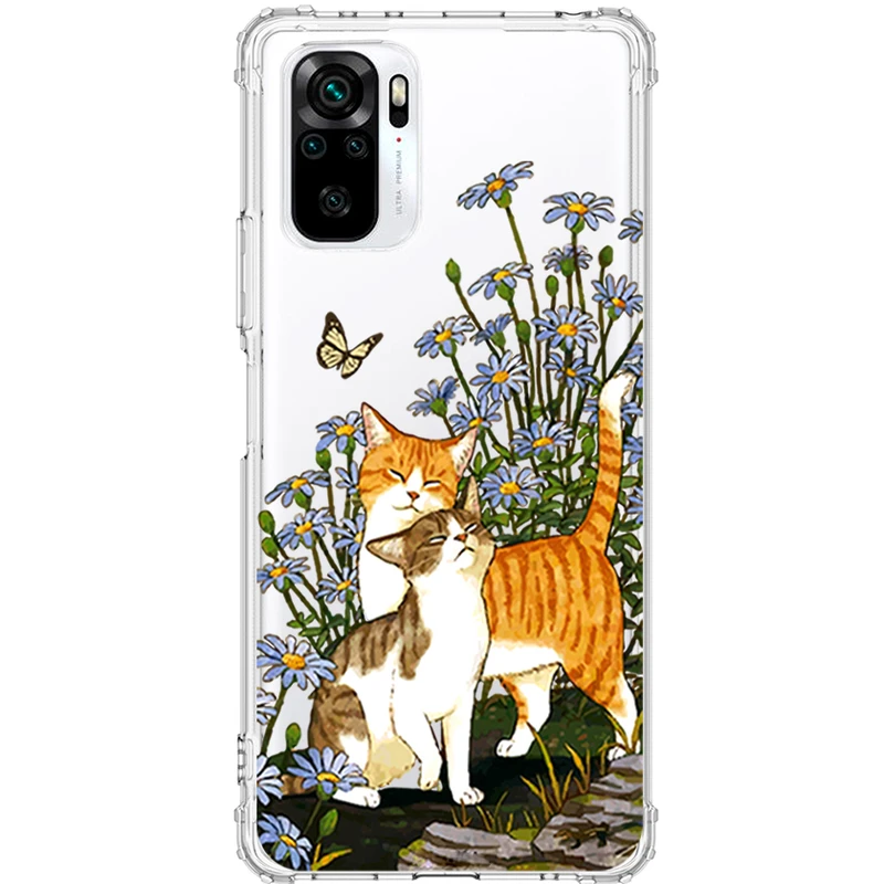 کاور طرح گربه و پروانه مناسب برای گوشی موبایل شیائومی Redmi Note 10S