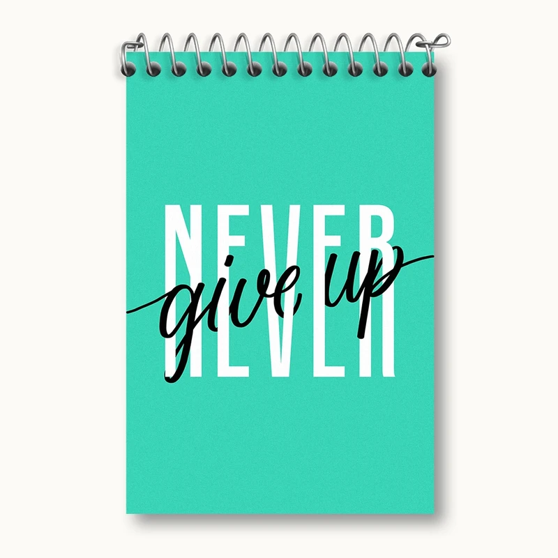 دفتر یادداشت 50 برگ خندالو مدل Never Give Up کد F1532