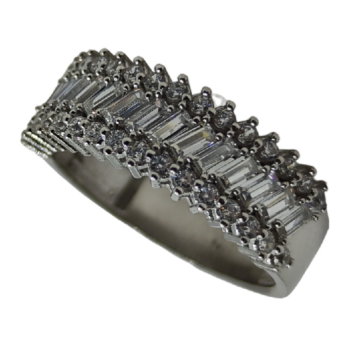 انگشتر نقره زنانه نقره جات بافندگان مدل برلیان کد 55