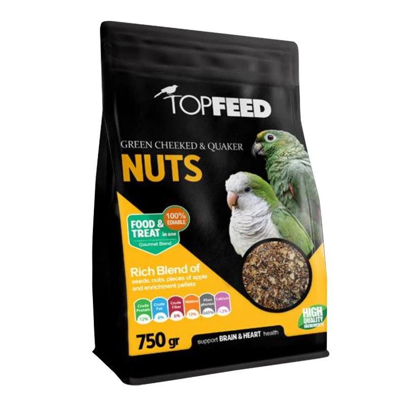 غذای پرندگان تاپ فید مدل طوطی گرینچیک و کواکر کد 01Nuts وزن 750 گرم