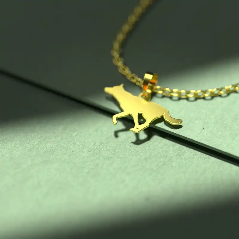 گردنبند طلا 18 عیار زنانه مدوپد مدل سگ کد J3-1-1124