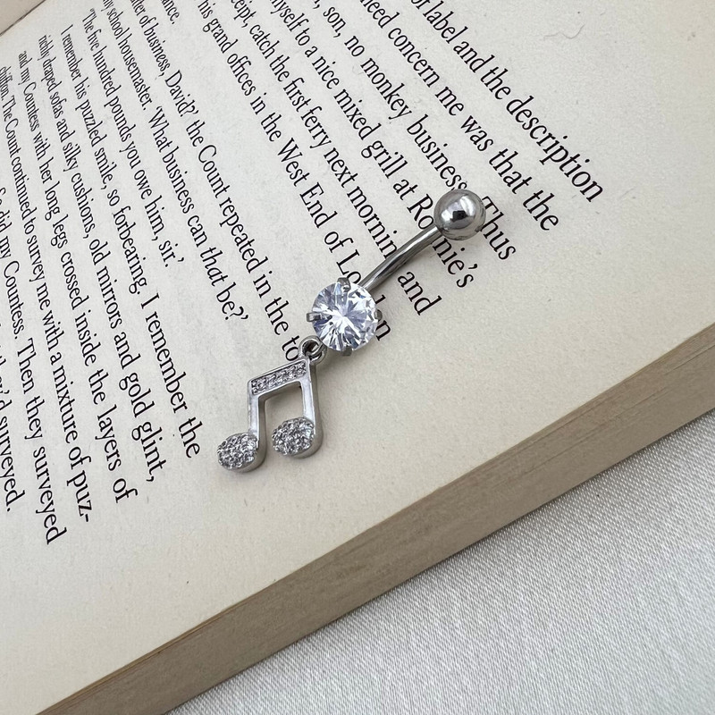 پیرسینگ ناف زنانه مدل نت موسیقی کد P4585 t پیرسینگ ناف زنانه مدل نت موسیقی کد P4585 t