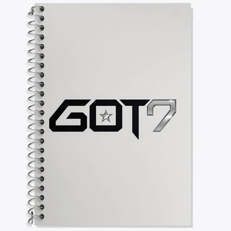 دفتر زبان 50 برگ خندالو مدل دو خط طرح گروه گات سون GOT7 کد 11642