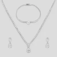 نیم ست طلا 18 عیار زنانه گلدم مدل تراش سنگ دارF6311003