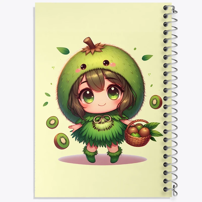 دفتر شطرنجی 50 برگ خندالو طرح دختر و کیوی کد F5421