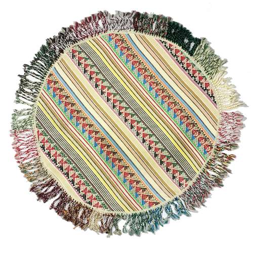 جاجیم دستباف شش دهم متری مدل گرد کد 123