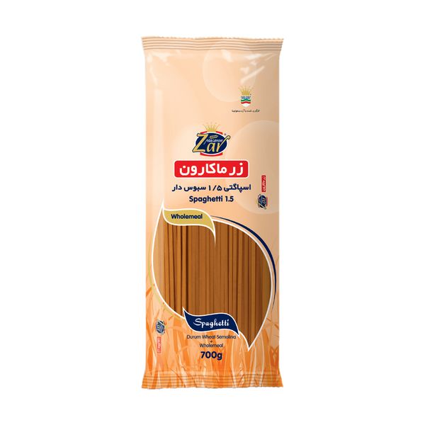اسپاگتی قطر 1.5 سبوس دار زر ماکارون وزن 700 گرم اسپاگتی قطر 1.5 سبوس دار زر ماکارون وزن 700 گرم