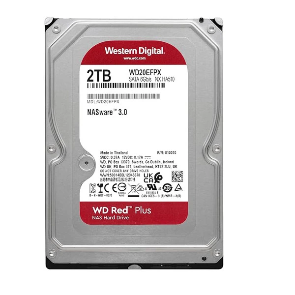 هارددیسک اینترنال وسترن دیجیتال مدل Red Plus WD20EFRX ظرفیت 2 ترابایت